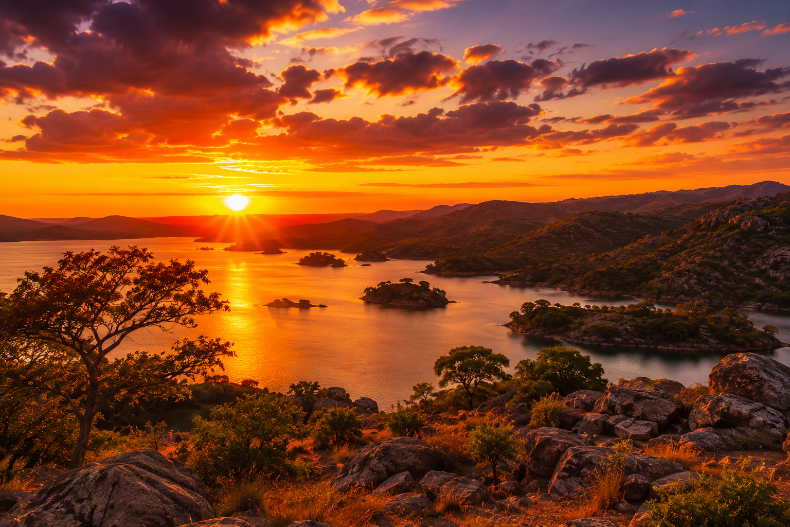 Coucher de soleil sur le Katanga